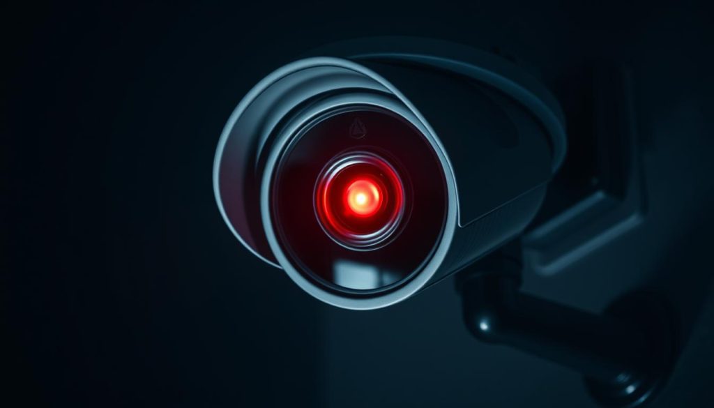 CCTV camera blinking red light