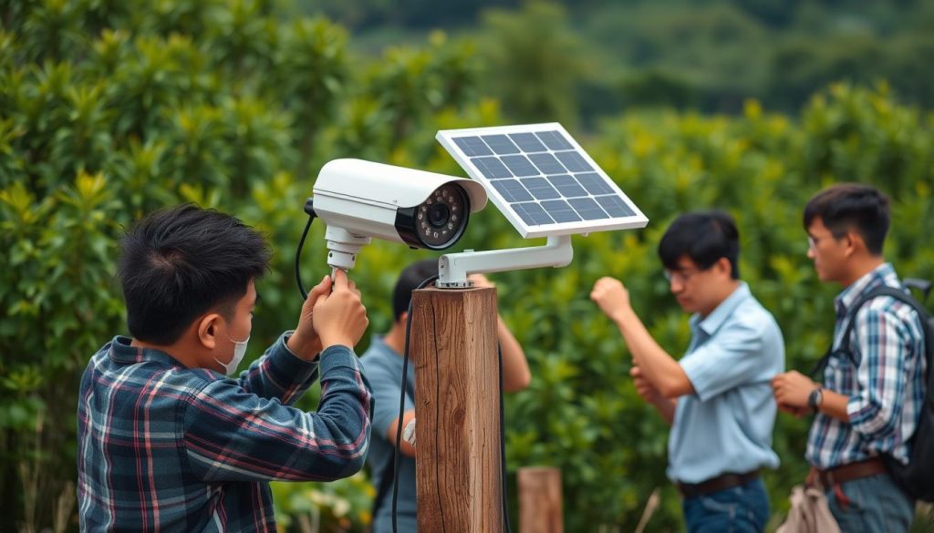 installation of solar PTZ cameras