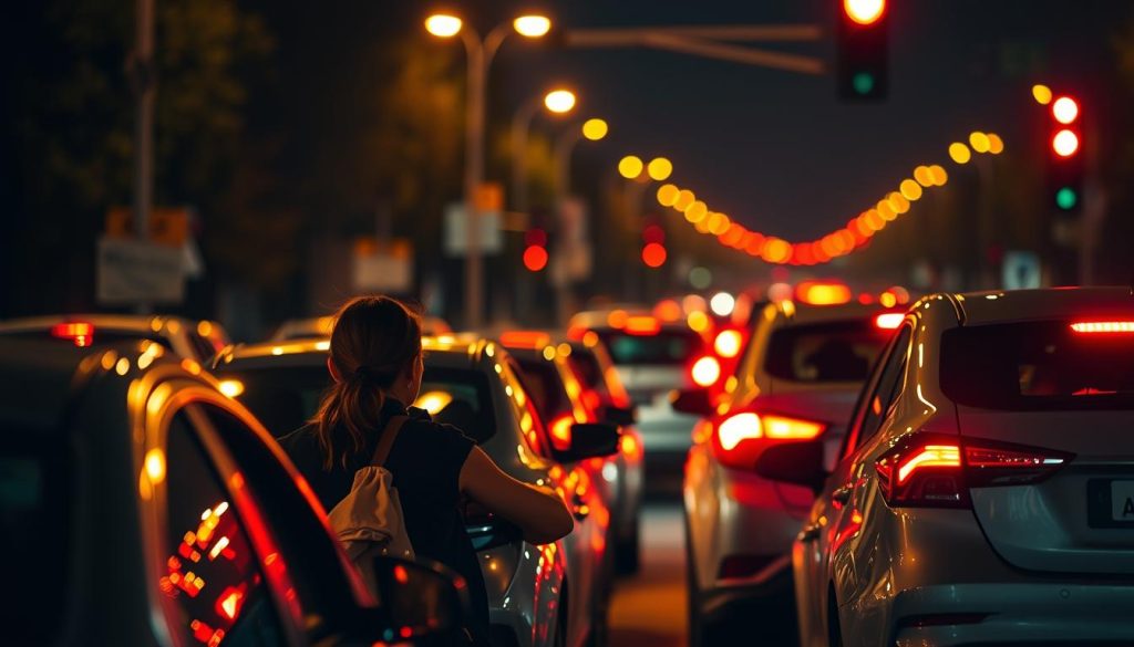 multiple drivers at flashing red lights