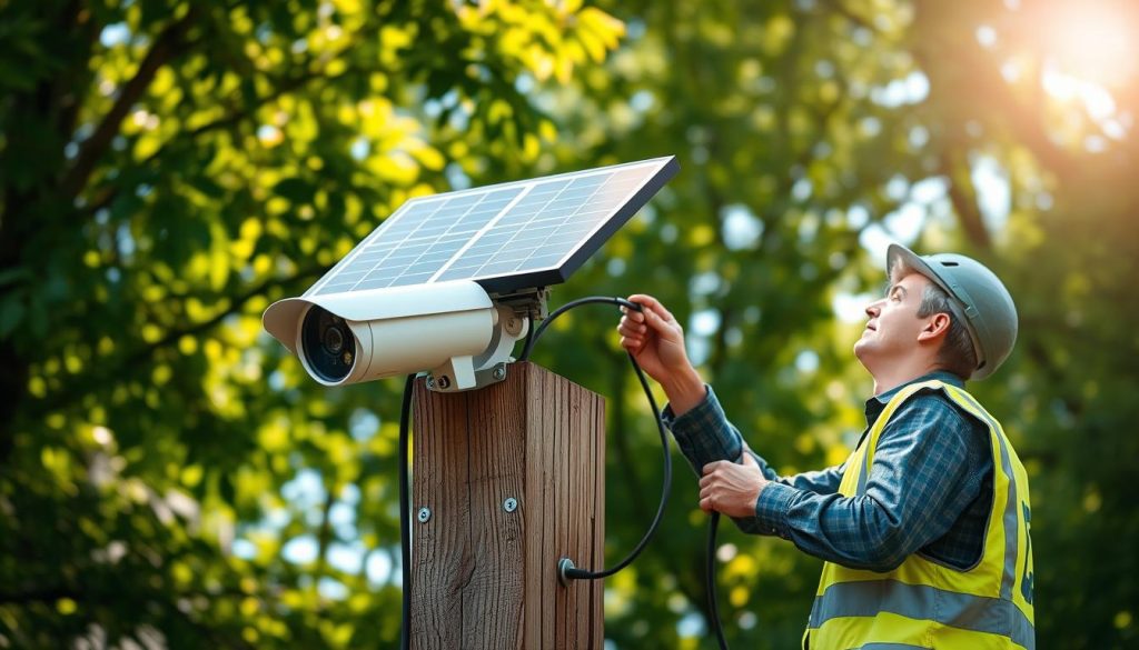 solar camera installation