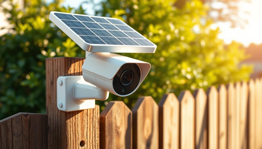 solar panel powered security camera