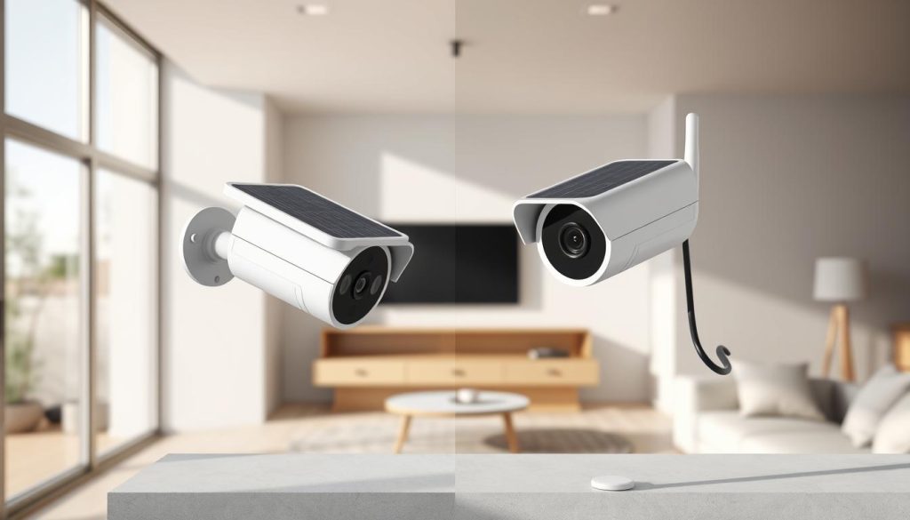 solar versus traditional security camera comparison