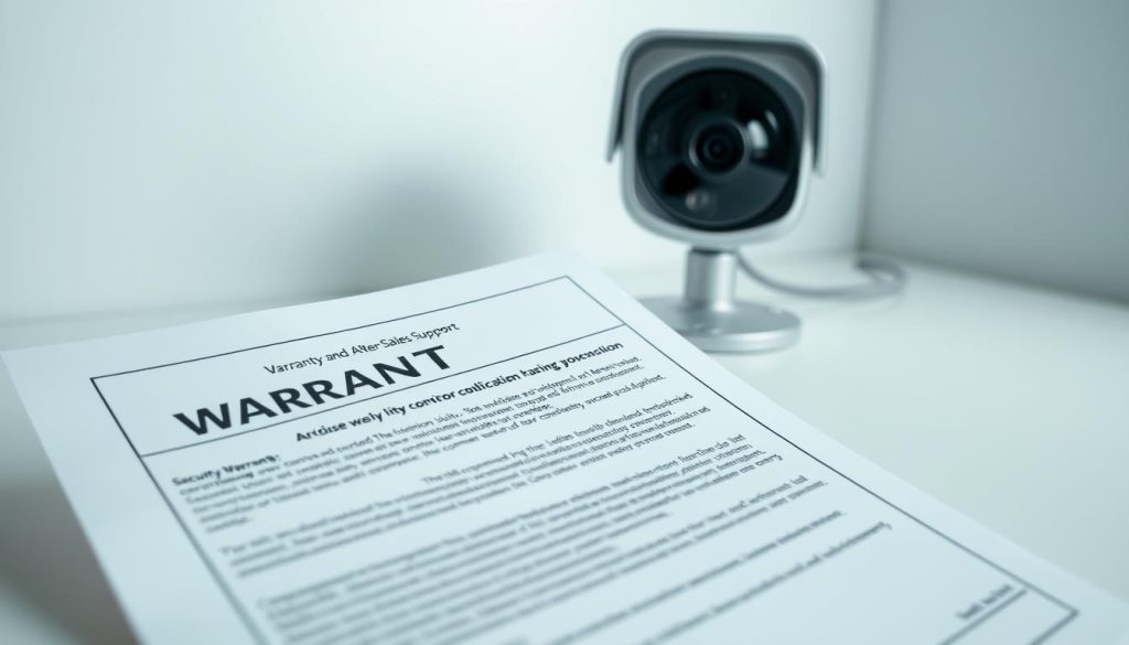 warranty document and security camera