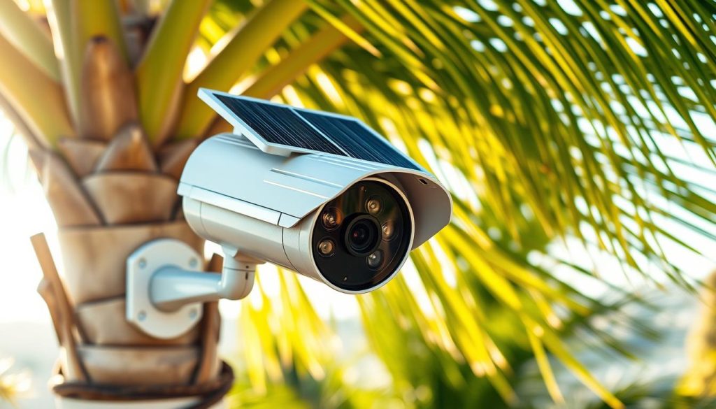 weatherproof security camera in tropical conditions