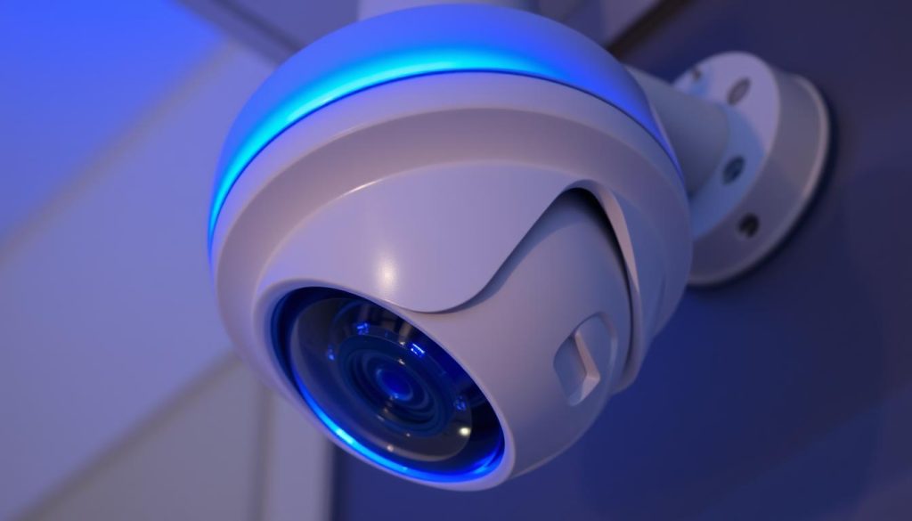CCTV camera blue light indicator