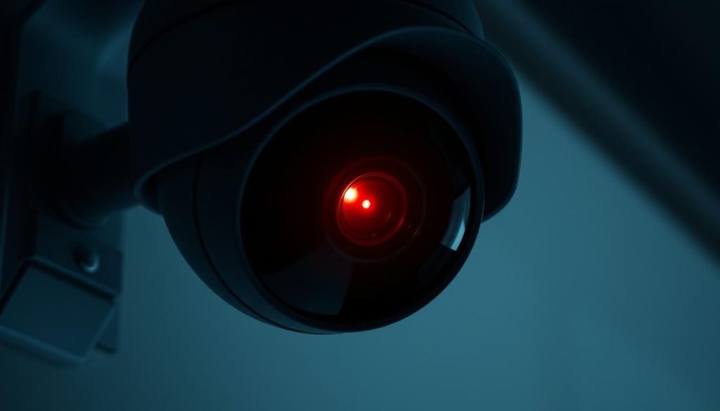blinking red light on CCTV camera