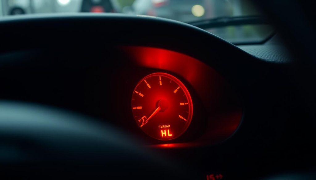 blinking red light on vehicle dashboard