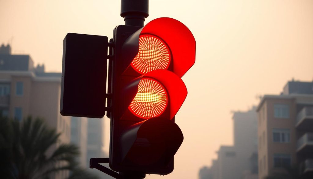 flashing red light traffic signal