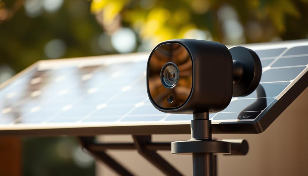 Google Nest security camera with solar panel