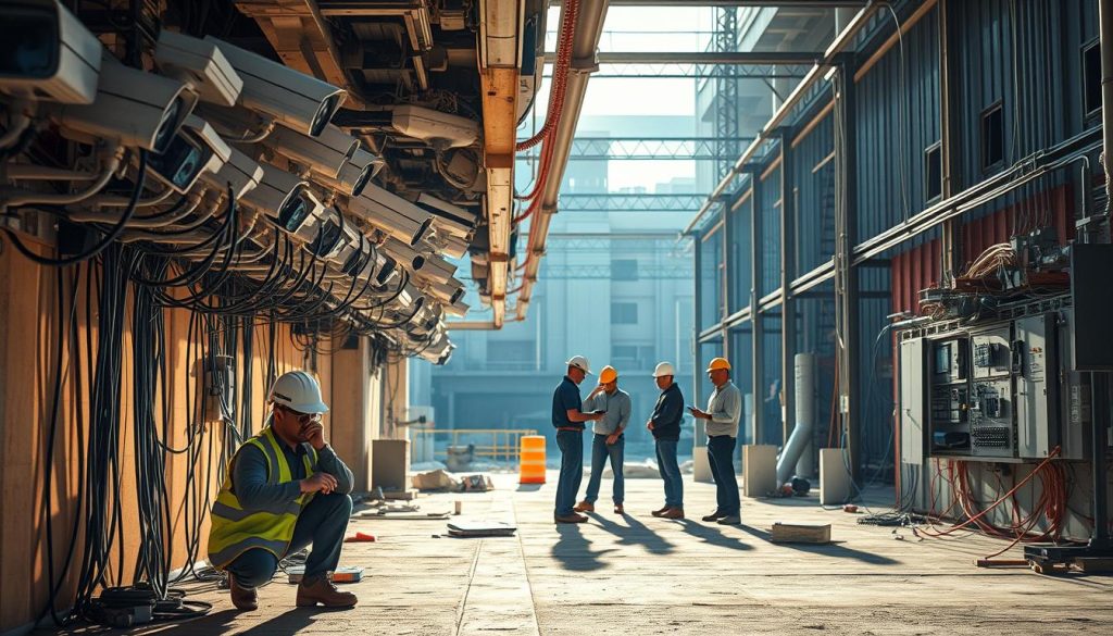 security system maintenance construction site