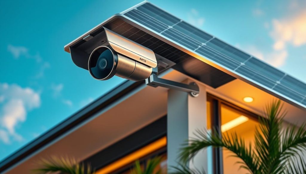solar powered security camera installation