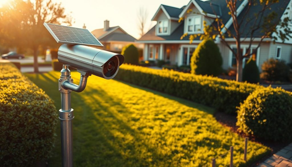 solar security camera installation