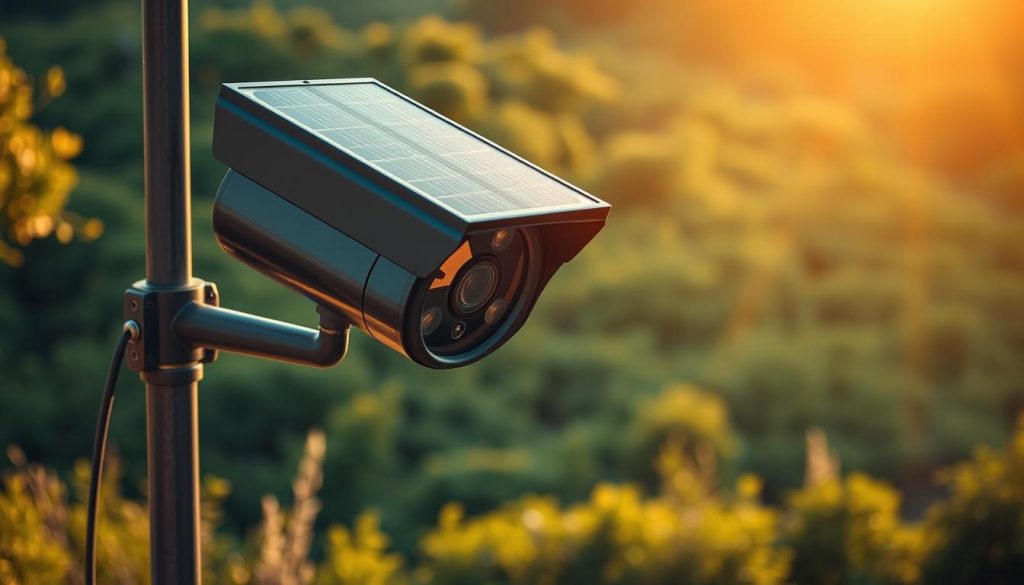 solar security camera installation
