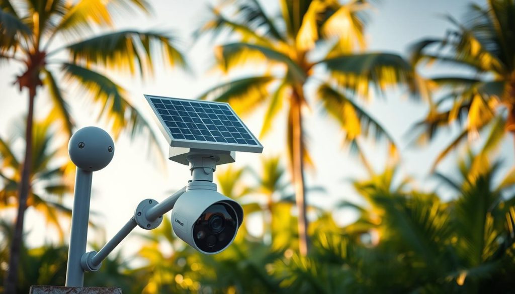 solar security camera installation