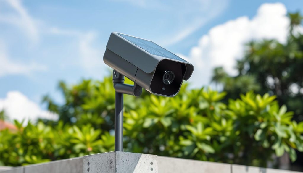 solar security camera installation
