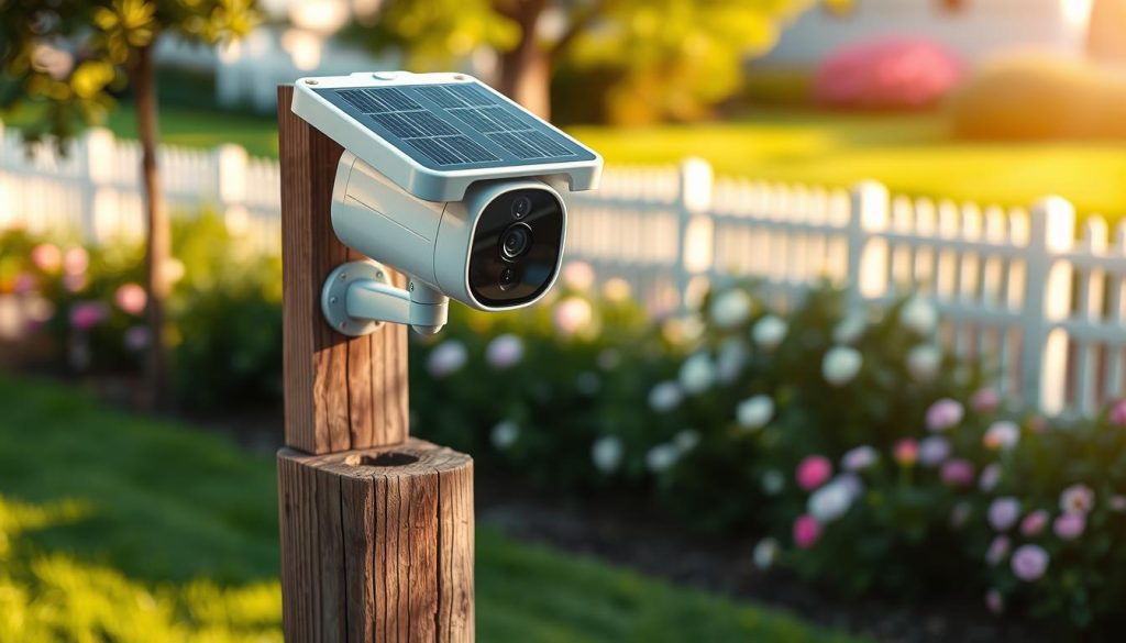 solar security camera installation