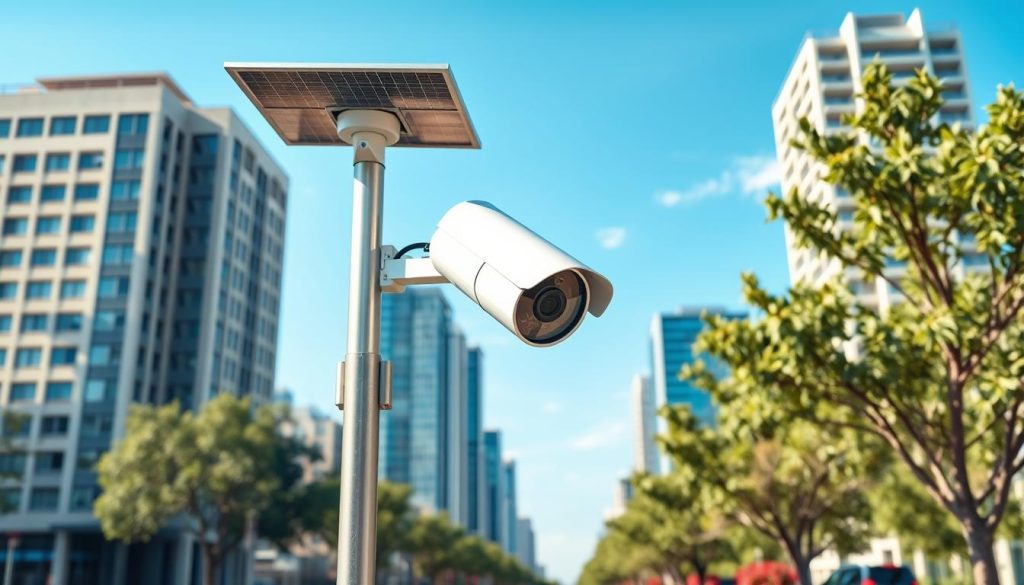 solar security camera installation