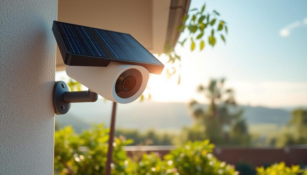 solar security camera installation