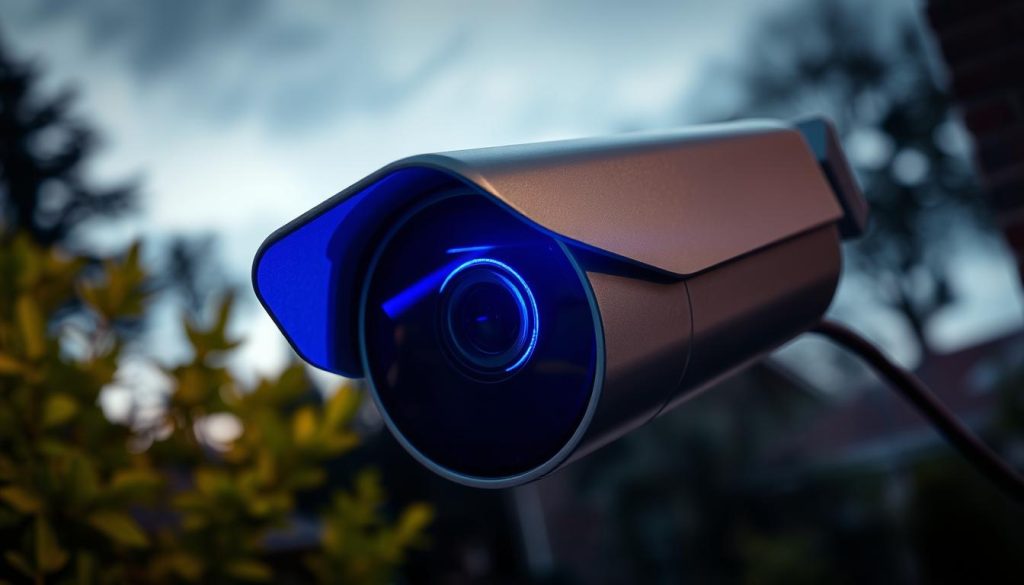 CCTV camera blue light indicator