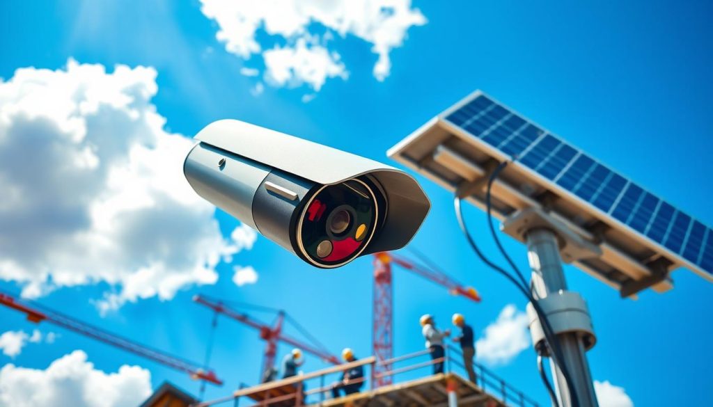 solar powered construction camera installation