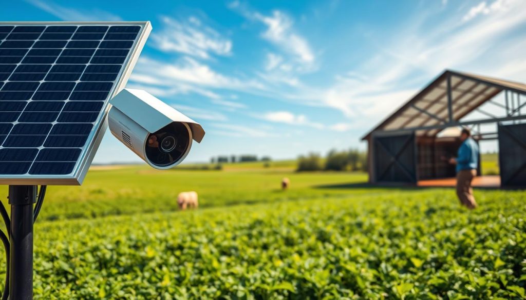 solar powered farm security camera installation
