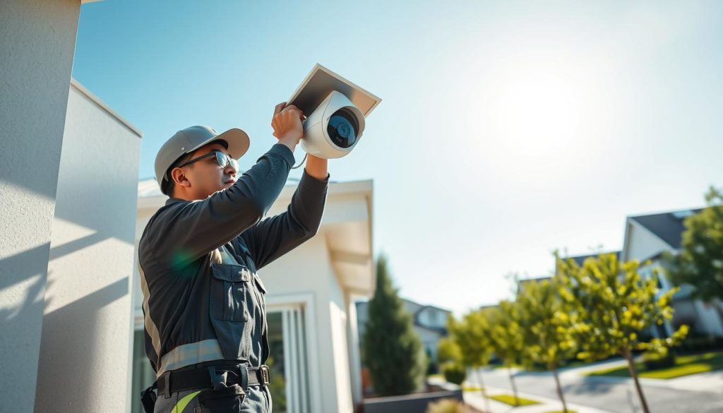 solar security camera installation