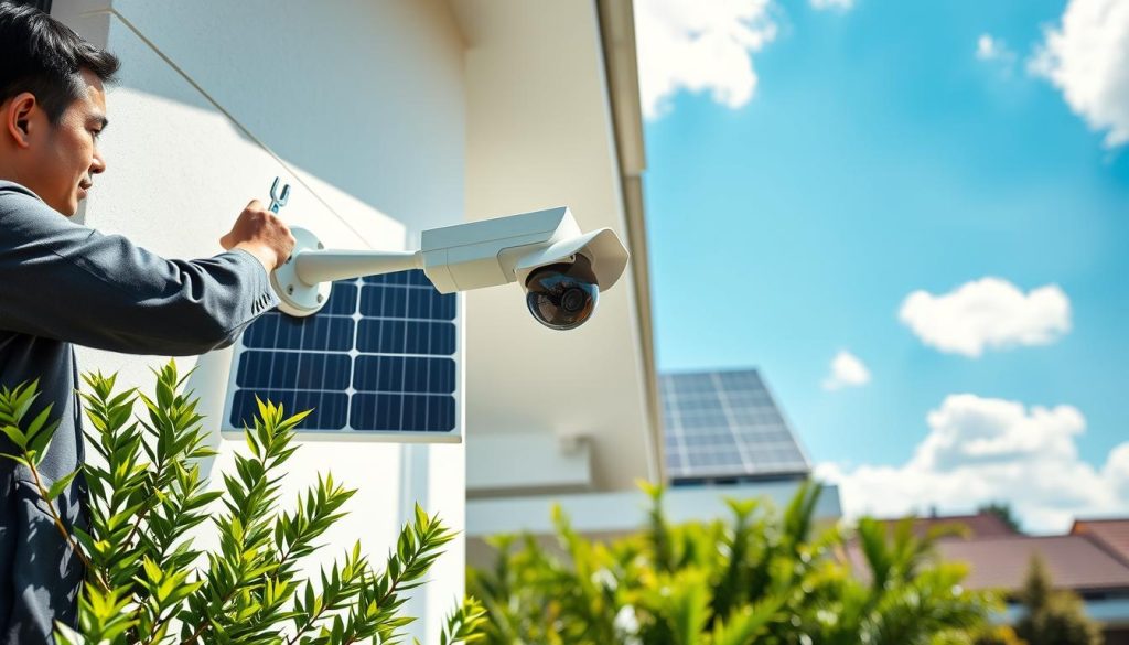 solar security camera installation