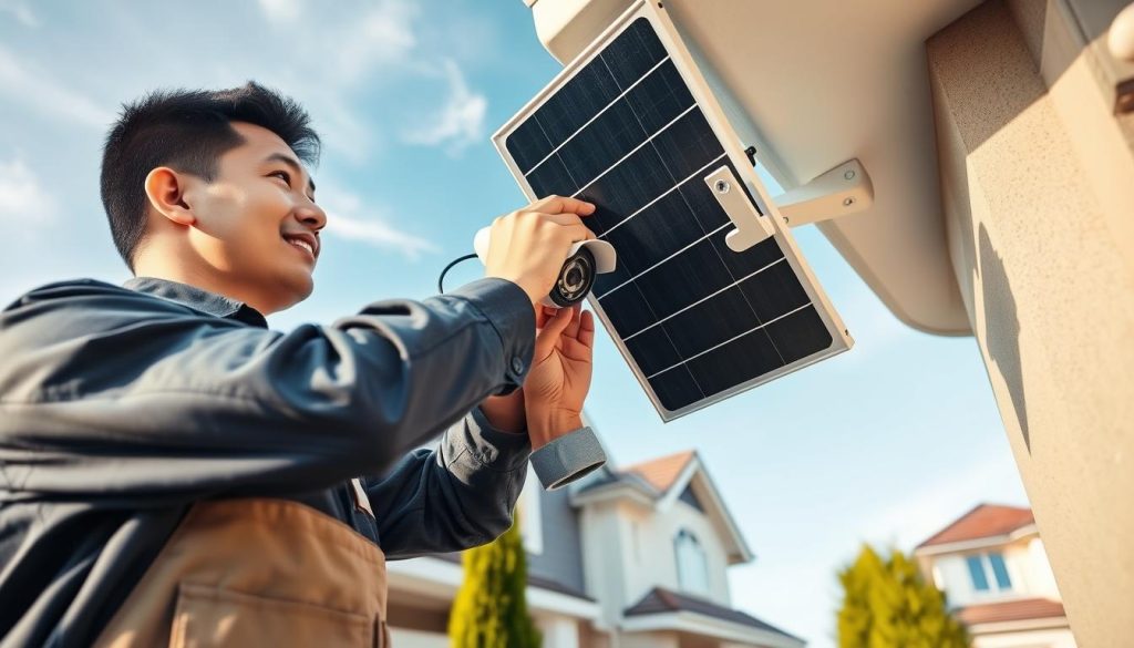 solar security camera system installation