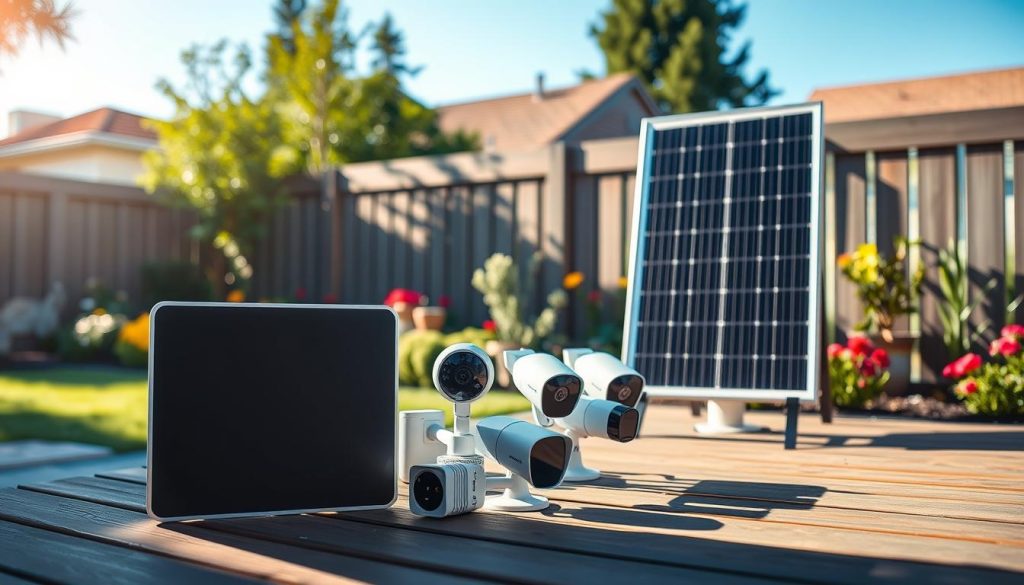 SimpliSafe home security system with solar panel