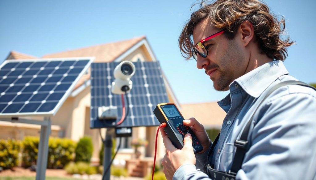 solar panel maintenance for security system