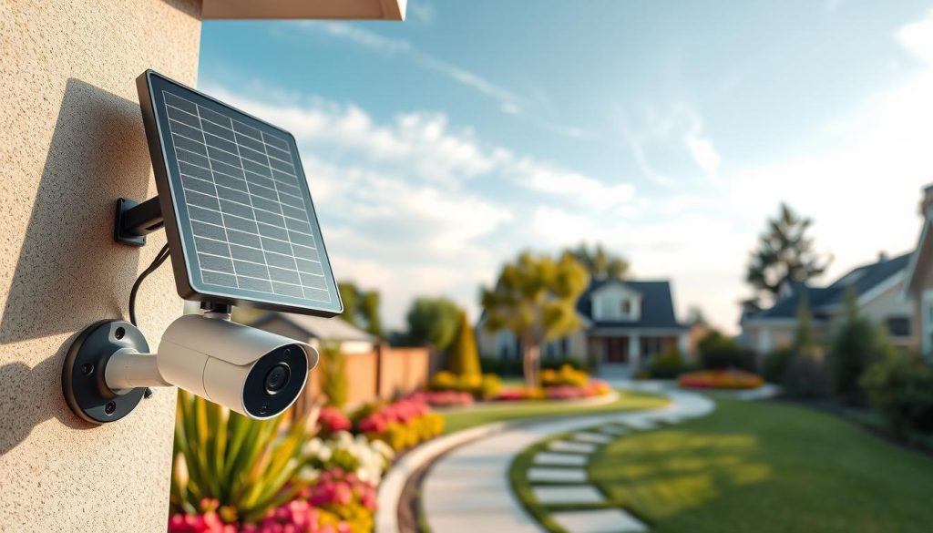 solar-powered security camera setup
