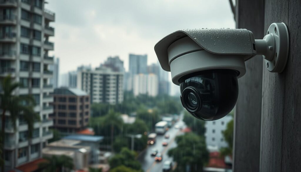 CCTV camera protection from rain in Singapore