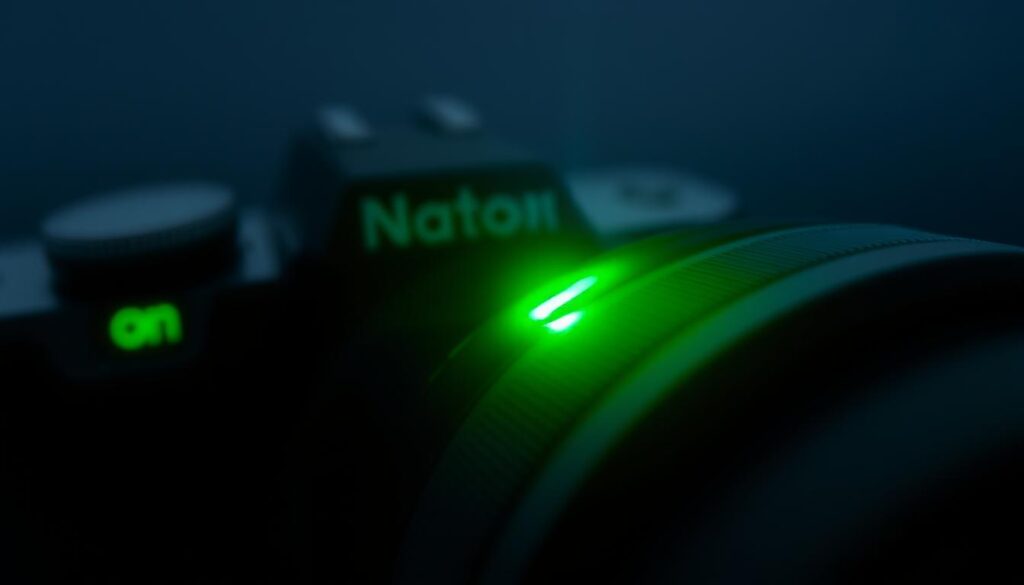 green light on a camera indicator